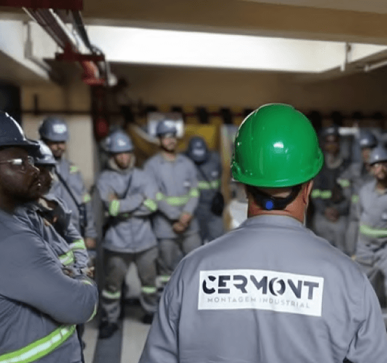 Equipe Cermont em diálogo diário de segurança (DDS) antes da atividade